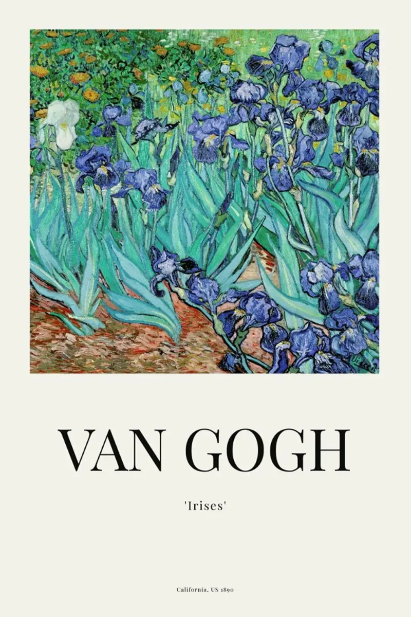 van Gogh - Irises poster con telaio in plastica da ARTOTHEK