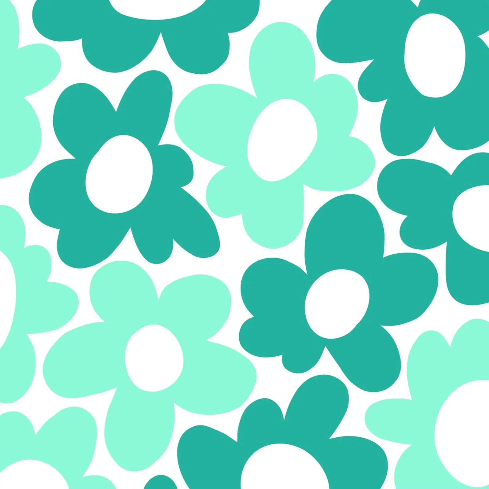 Potenza floreale minimalista in acqua e verde acqua poster con telaio in plastica da Happy Littles