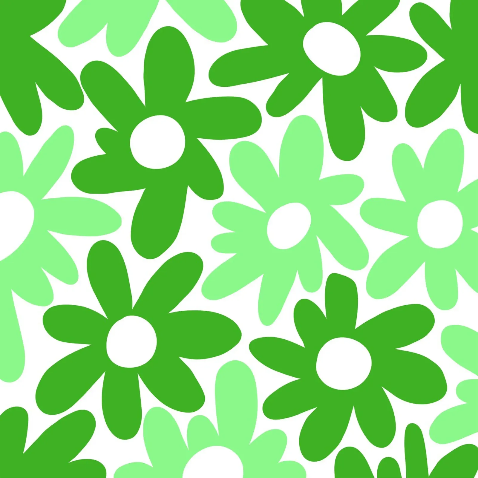 Flower Power minimaliste en vert clair et vert forêt hahnemühle de Happy Littles