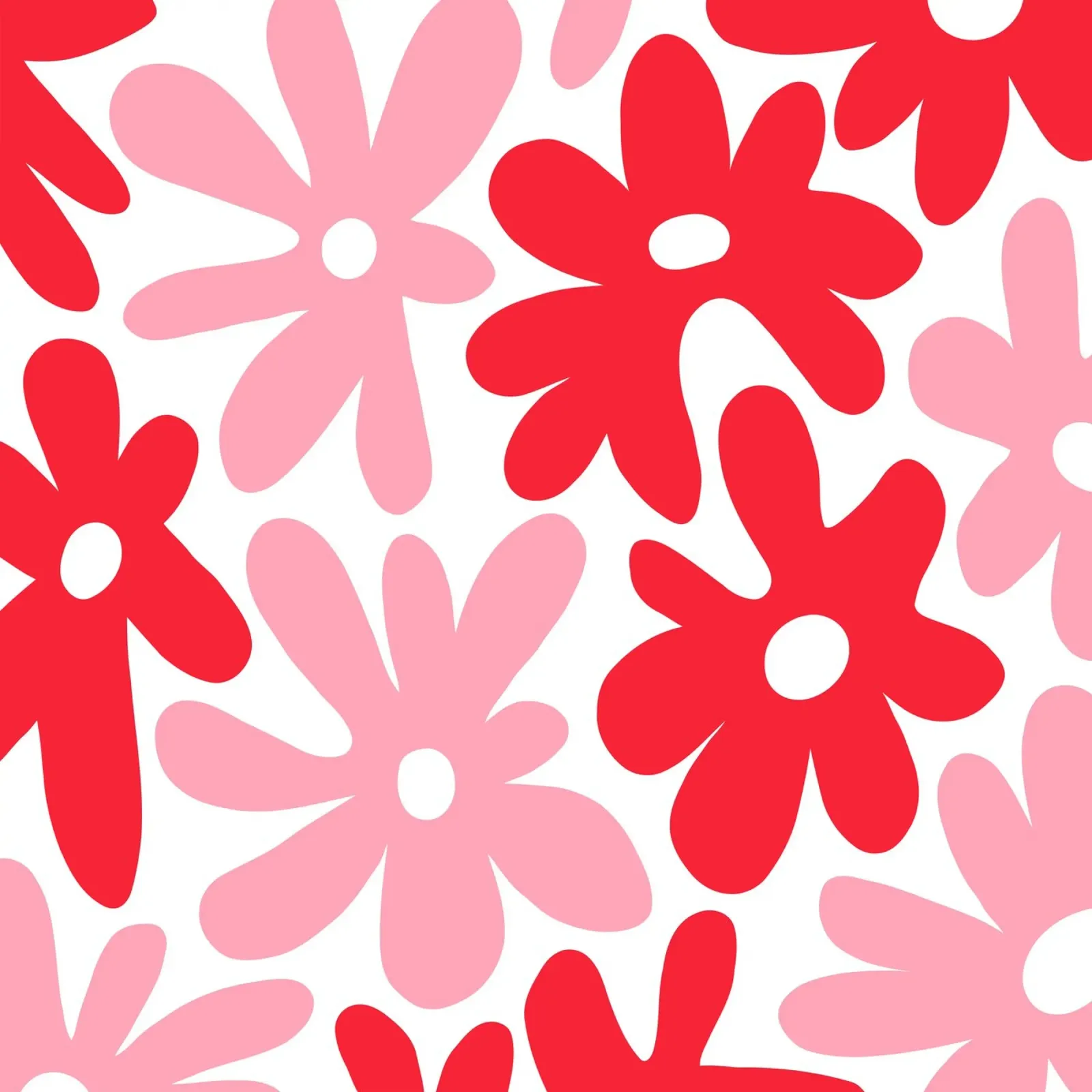 Potere floreale minimalista in rosso e blush poster con telaio in legno da Happy Littles