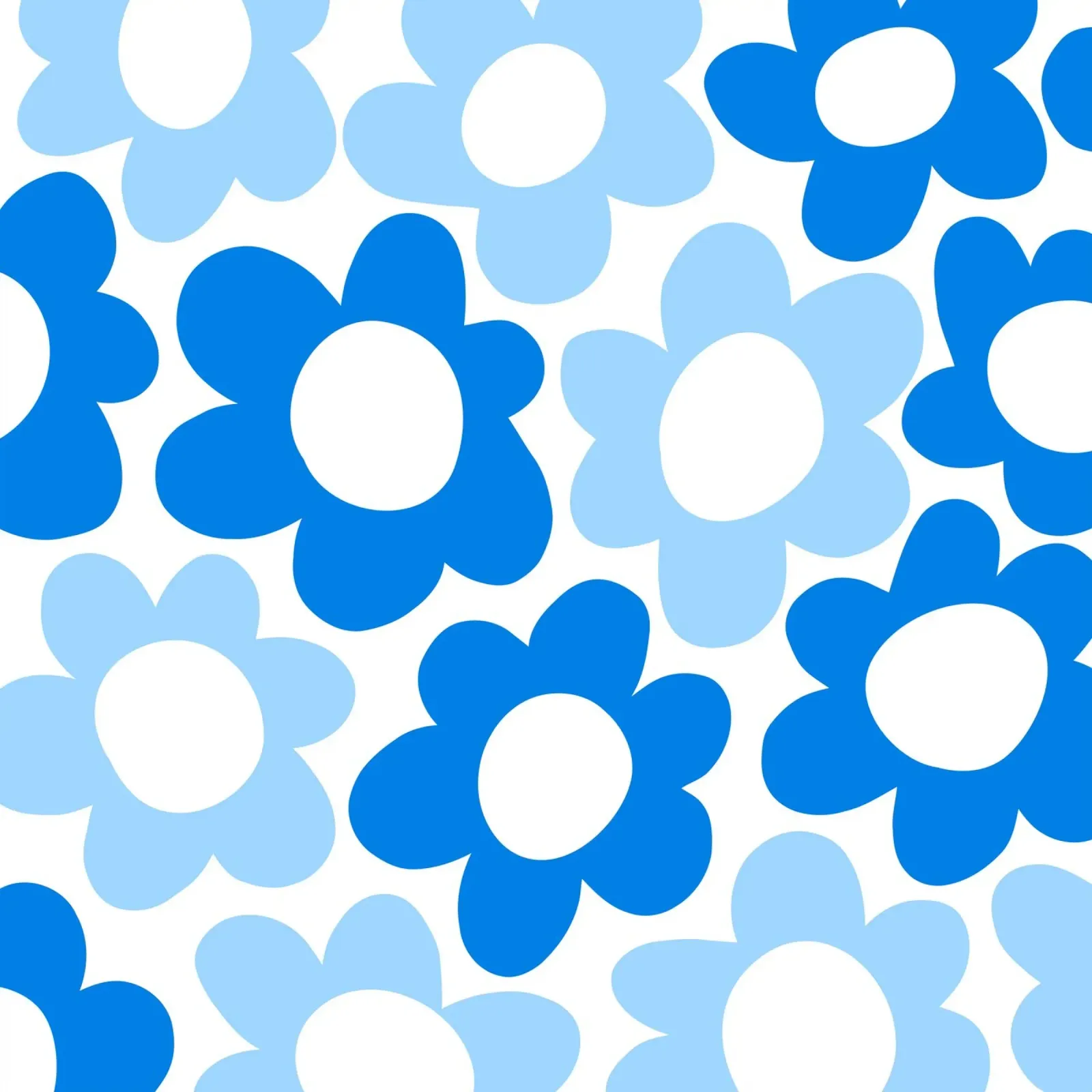 Minimalist Flower Power in Sky & Cobalt Blue forex plate by Happy Littles