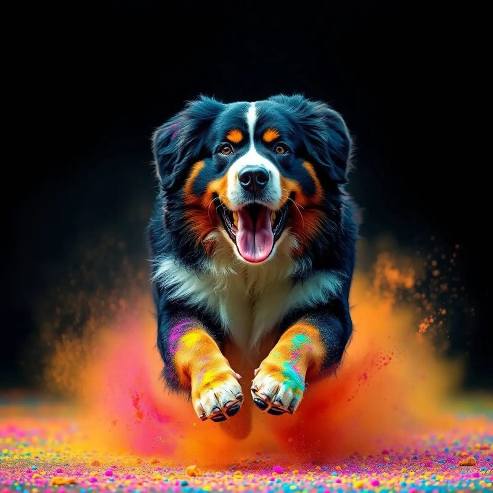 The colorful Bernese Mountain Dog #187 canvas by Yumis.Beargang.and.Me