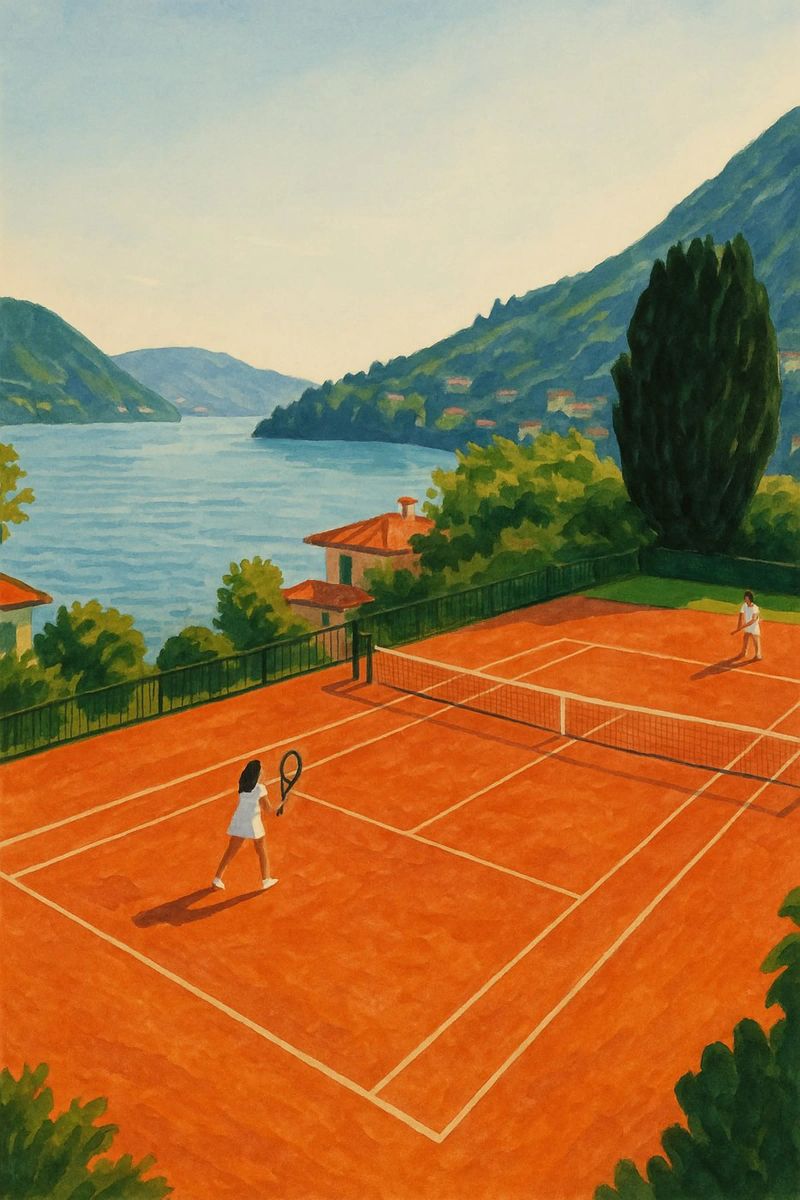 Lakeview Clay Tennis Court poster by Aquarevo