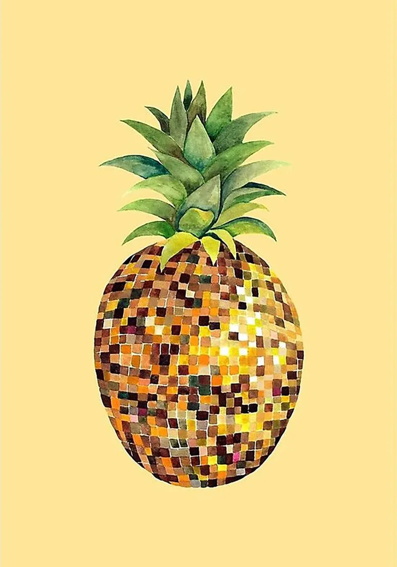 Disco Pineapple poster con telaio in plastica da Attaboy Dsgn