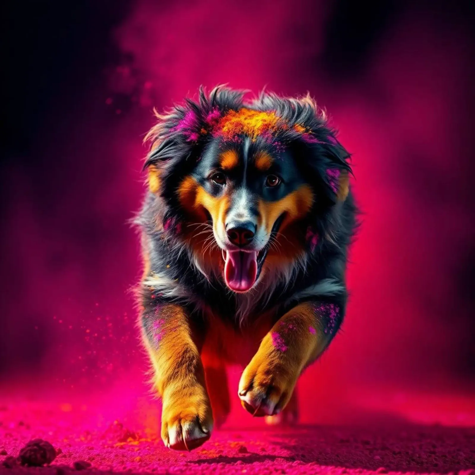 The colorful Bernese Mountain Dog #190 alu-dibond by Yumis.Beargang.and.Me