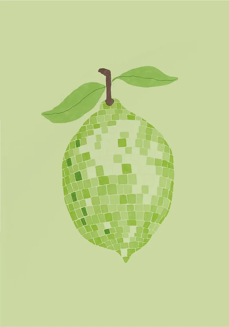 Disco Ball Lime pellicola backlit da Attaboy Dsgn