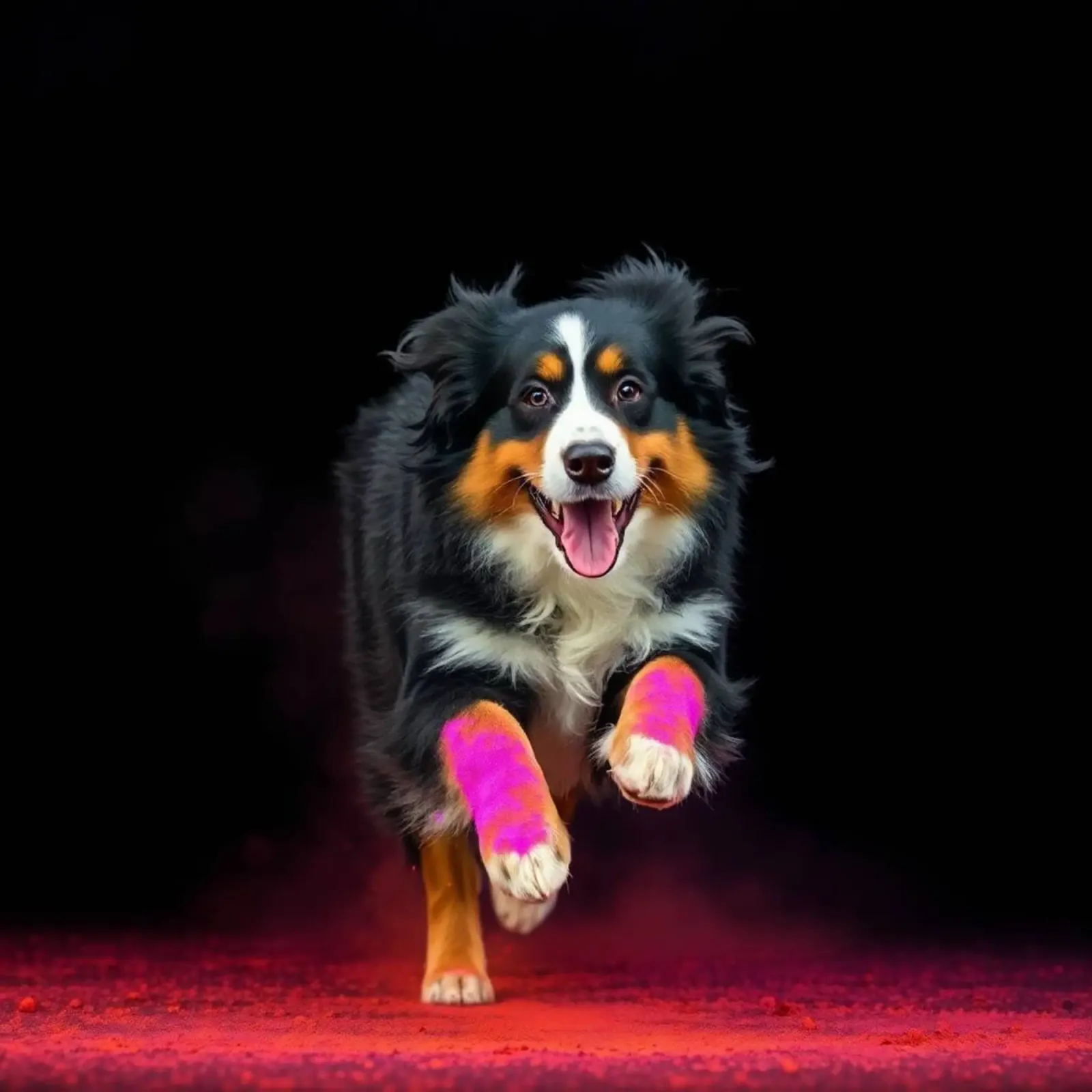 The colorful Bernese Mountain Dog #193 canvas with Floater frame by Yumis.Beargang.and.Me