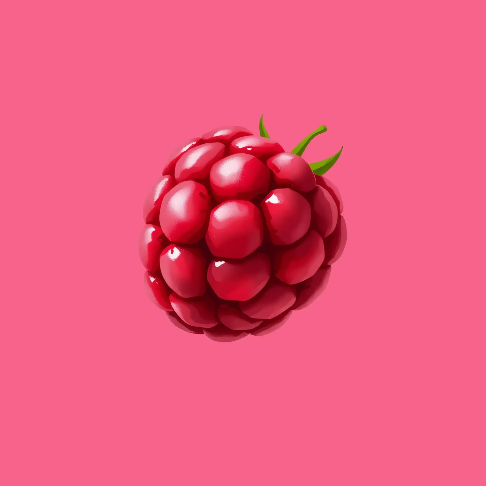 Fresh raspberry on a pink background canvas by DesignDoodle