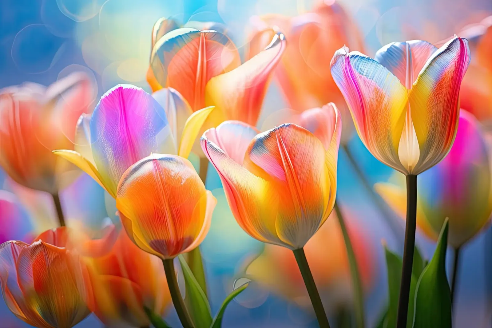 Tulipani colorati pellicola backlit da Imagine