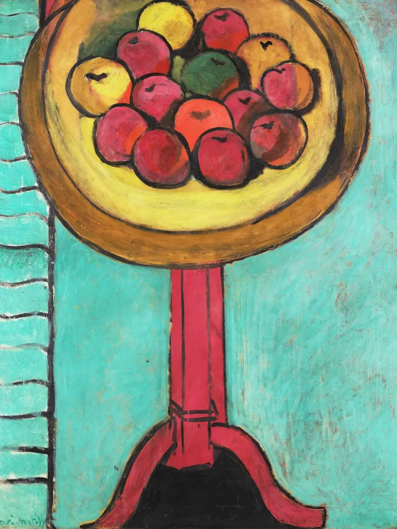 Bowl of Apples on a Table by Henri Matisse canvas with Floater frame by Venus Art