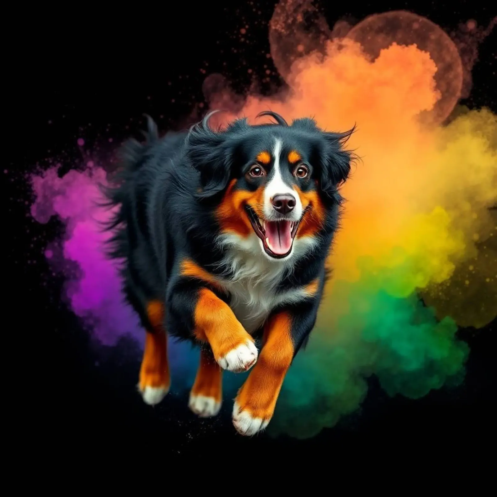 The colorful Bernese Mountain Dog #194 canvas by Yumis.Beargang.and.Me