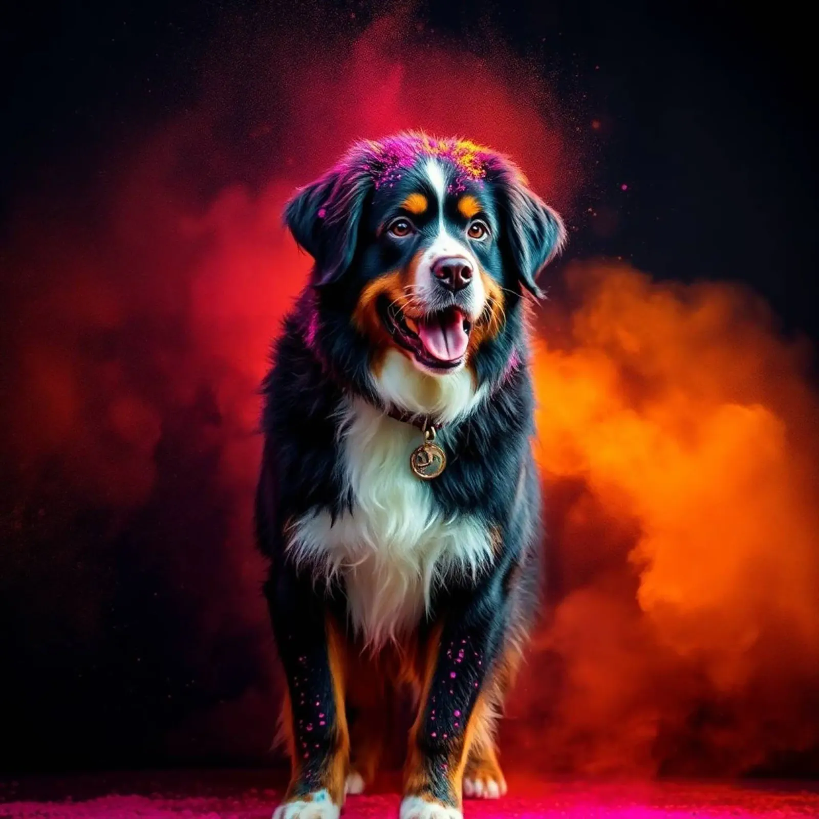 The colorful Bernese Mountain Dog #196 hahnemühle by Yumis.Beargang.and.Me