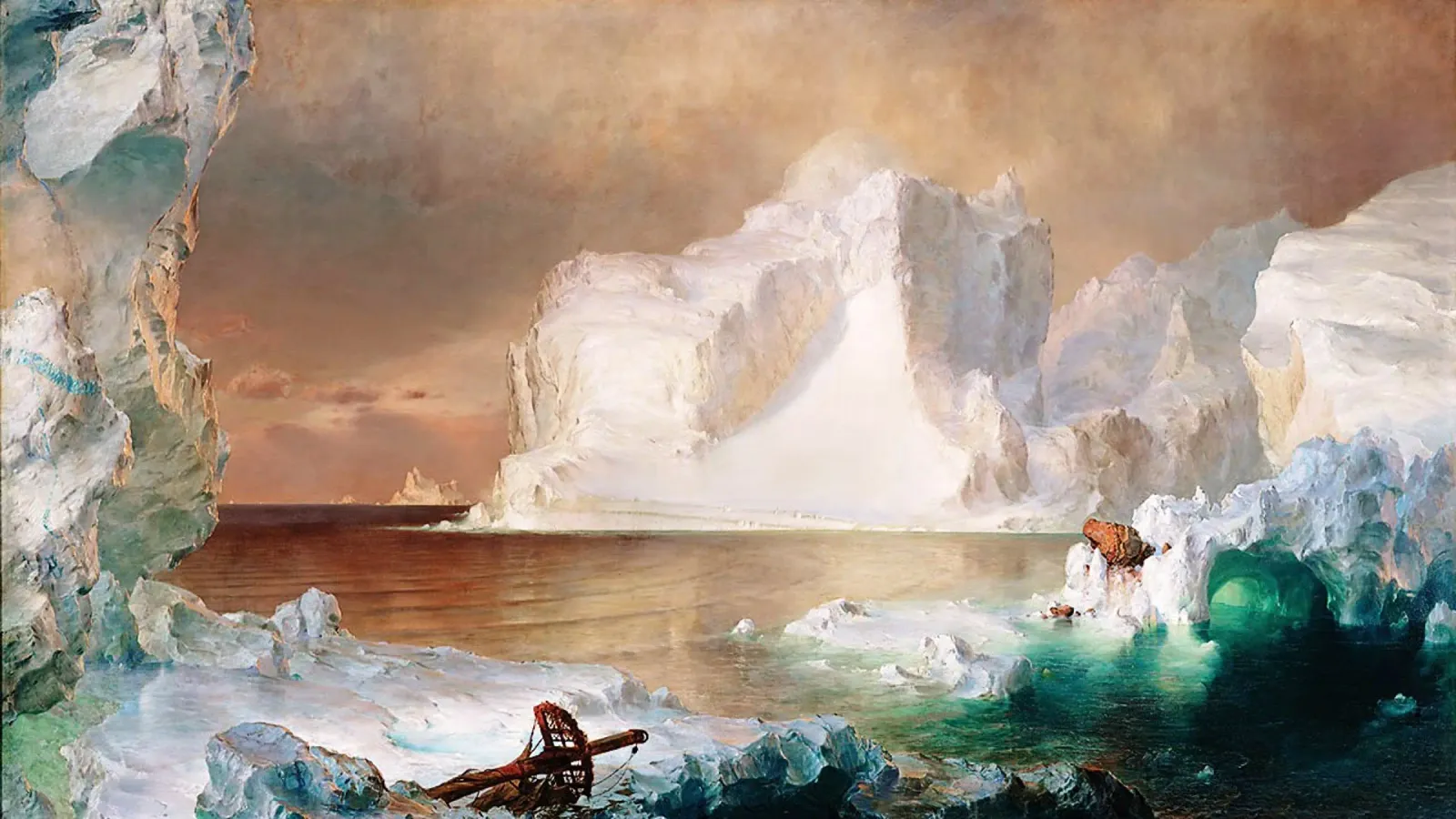 Gli iceberg (1861) di Frederic Edwin Church poster con telaio in plastica da Venus Art