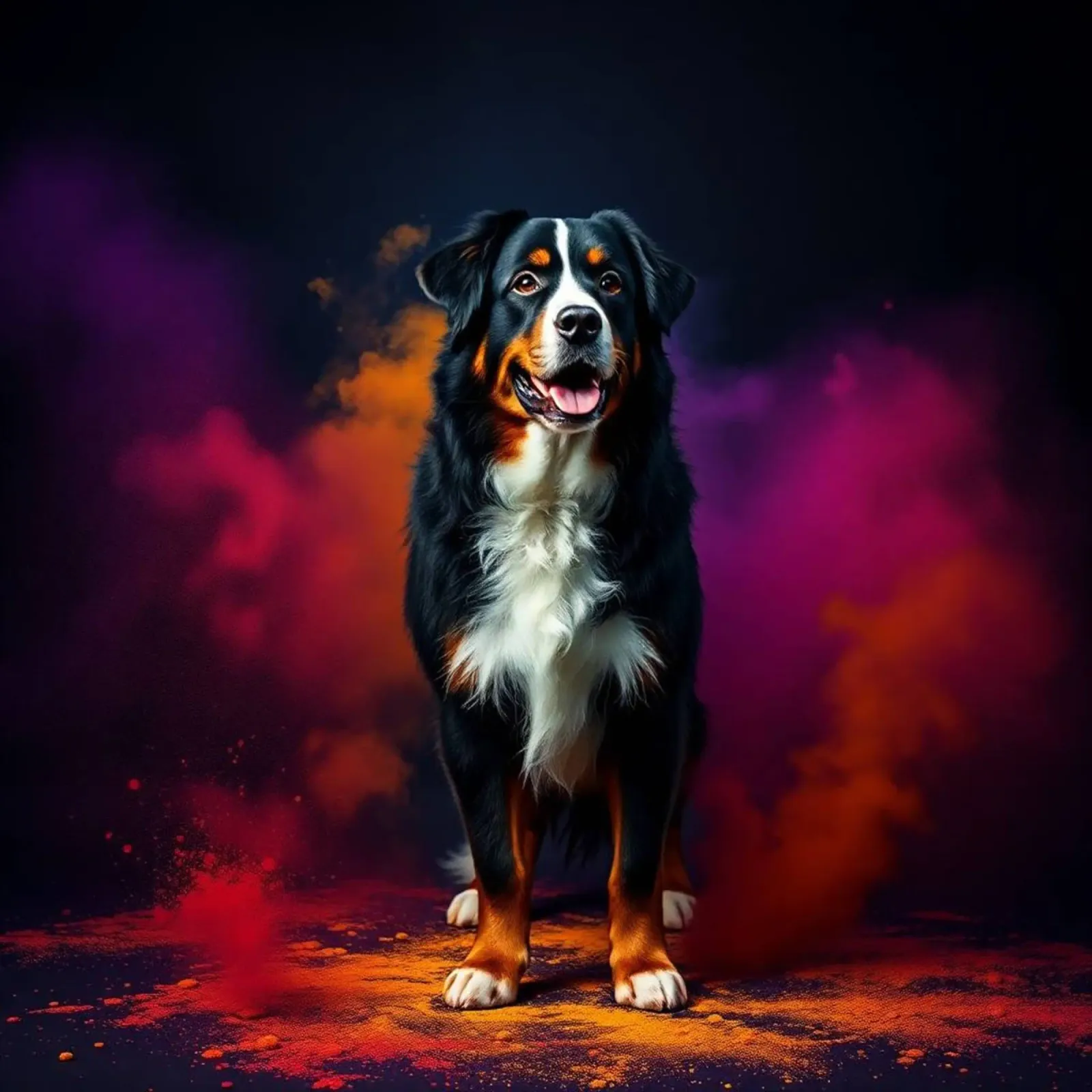 The colorful Bernese Mountain Dog #202 poster by Yumis.Beargang.and.Me