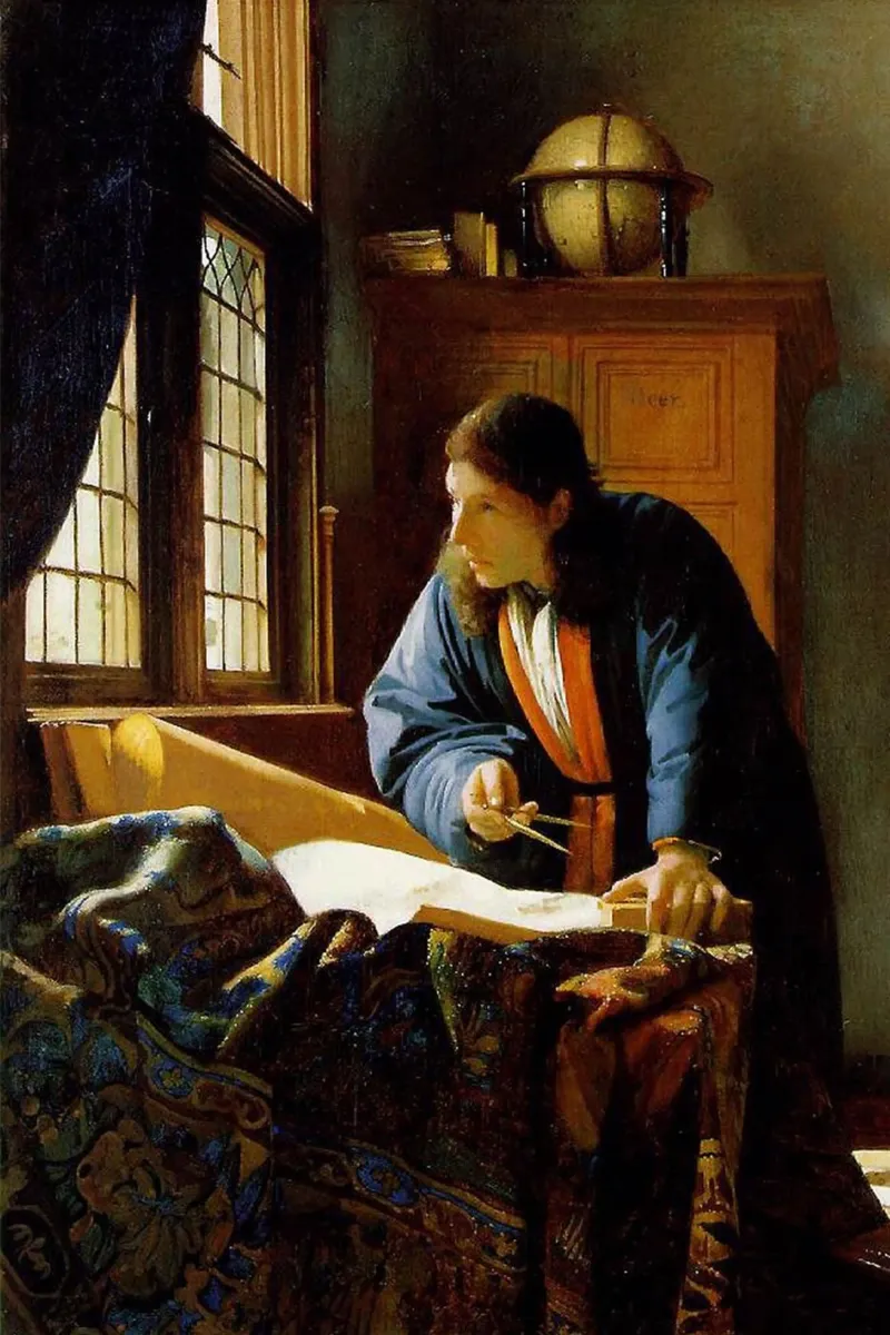 vermeer - un geografo che studia le mappe pellicola backlit da The Dinda