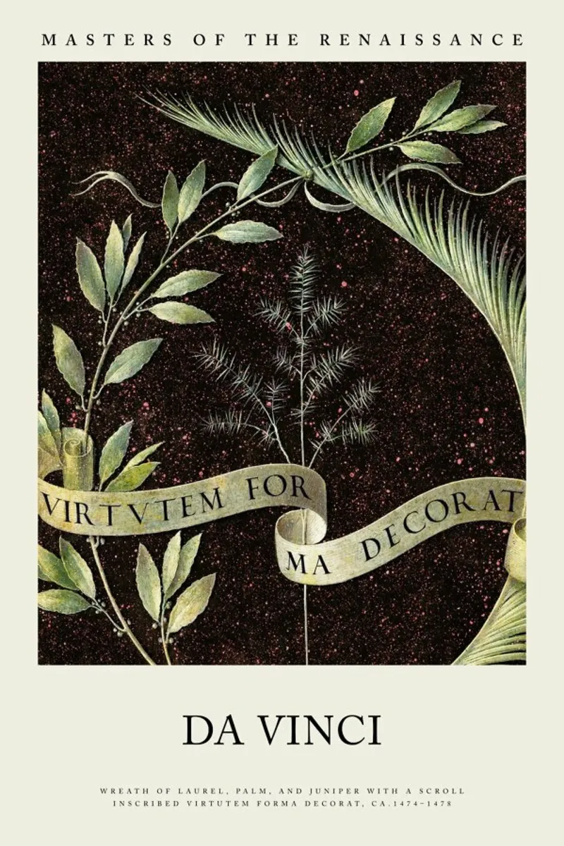 da Vinci - Wreath of Laurel, Palm, and Juniper pellicola backlit da Vintage by JUNIQE