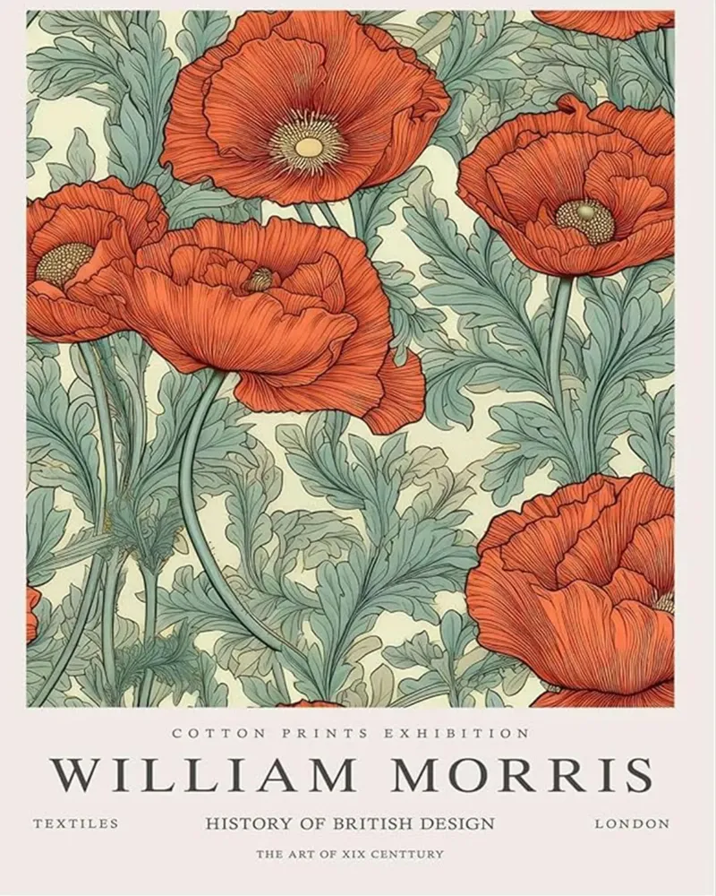 william morris rote rosen wandbehänge Leinwand von komo store