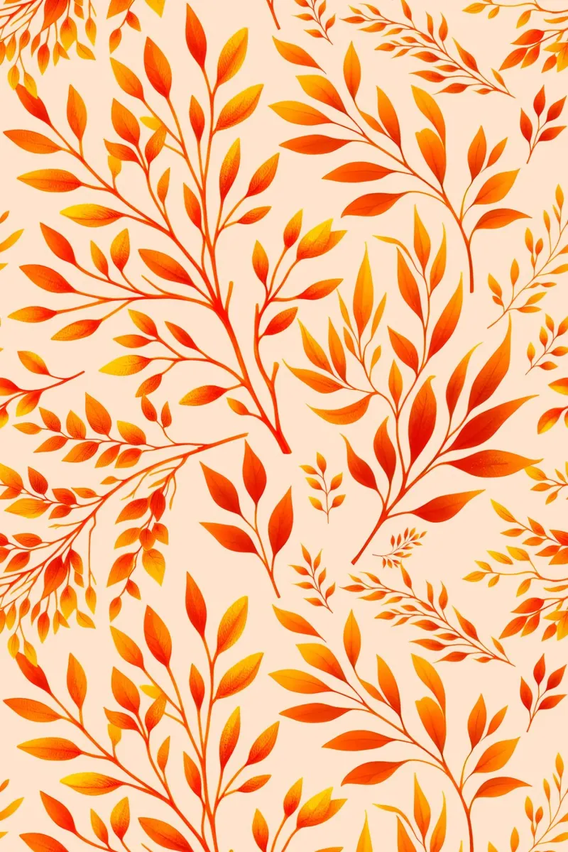 Branches Botanical Print Orange canvas by SilverPegasus