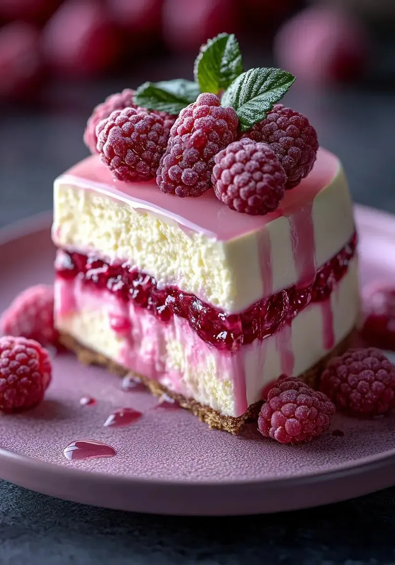 cheesecake ai lamponi pellicola backlit da Luke Yaeger