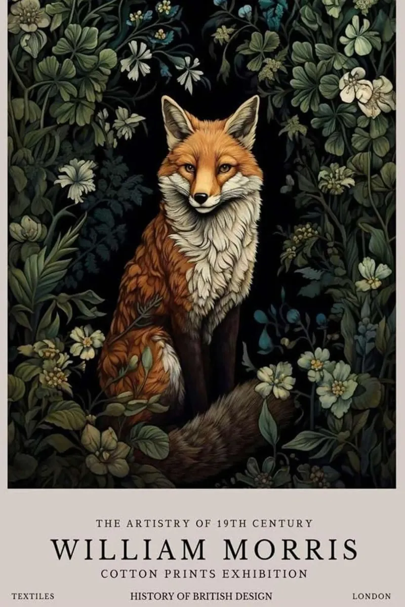 william morris weasel wall art pellicola backlit da komo store