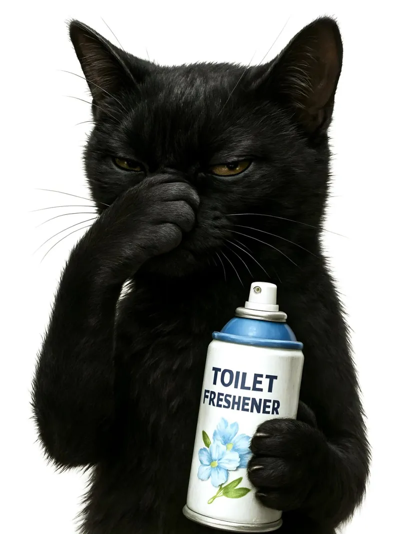 Katten Grappig Badkamer Toilet canvas met Baklijst van ARTOMATIC