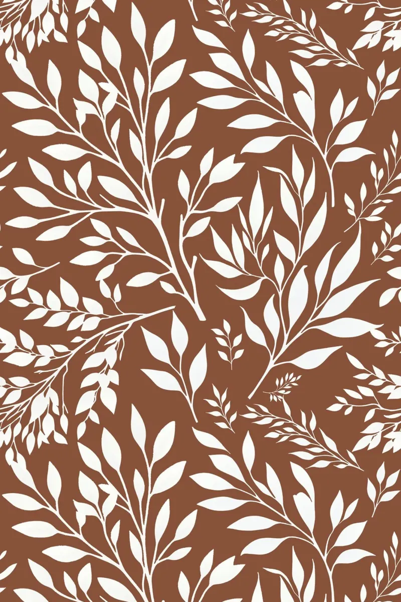 Takken Botanische print Bruin en Wit canvas van SilverPegasus