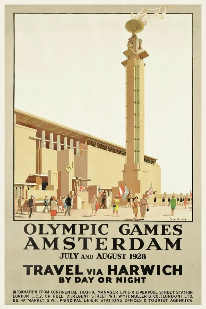 van Anrooy - A poster advertising the 1928 Olympic Games in Amsterdam poster da ARTOTHEK