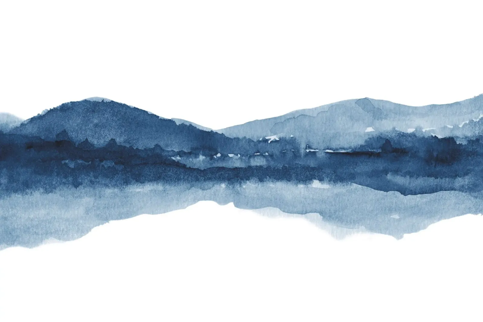 Paesaggio astratto blu scuro ad acquerello carta hahnemühle da NouveauPrints