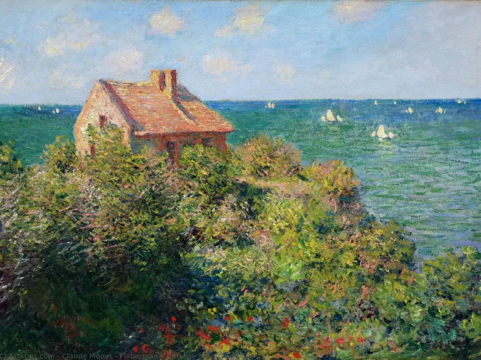 casa in collina vicino alla spiaggia claude monet pellicola backlit da belong shop