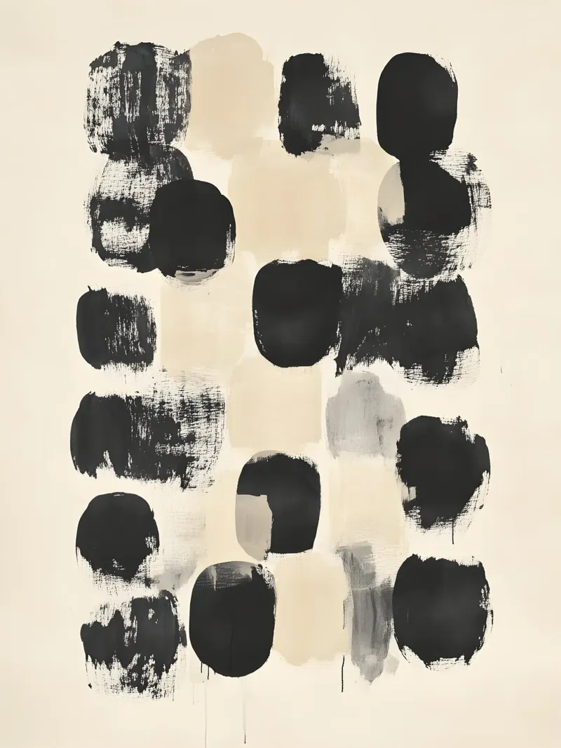 Black and Beige Abstract pellicola backlit da Gypsy Galleria