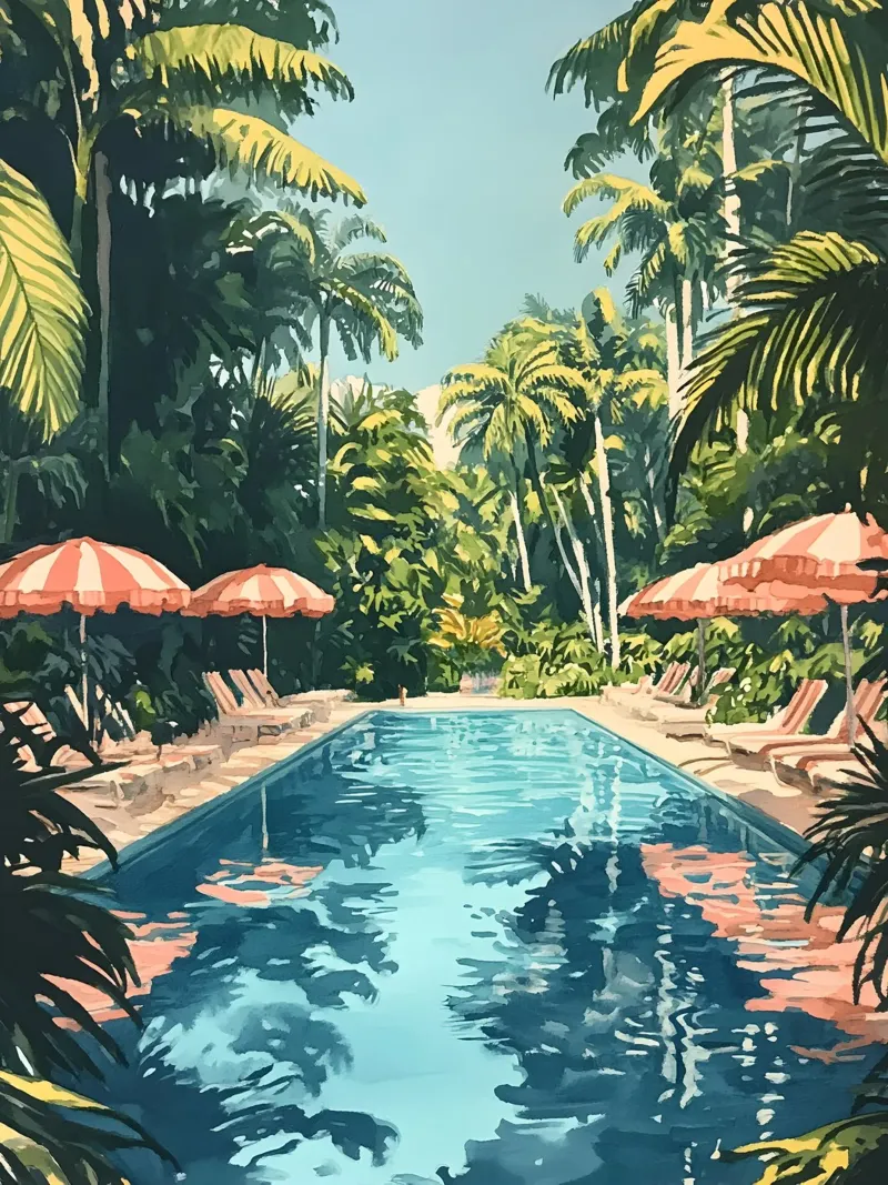 Beverly Hills Poolside pellicola backlit da Gypsy Galleria
