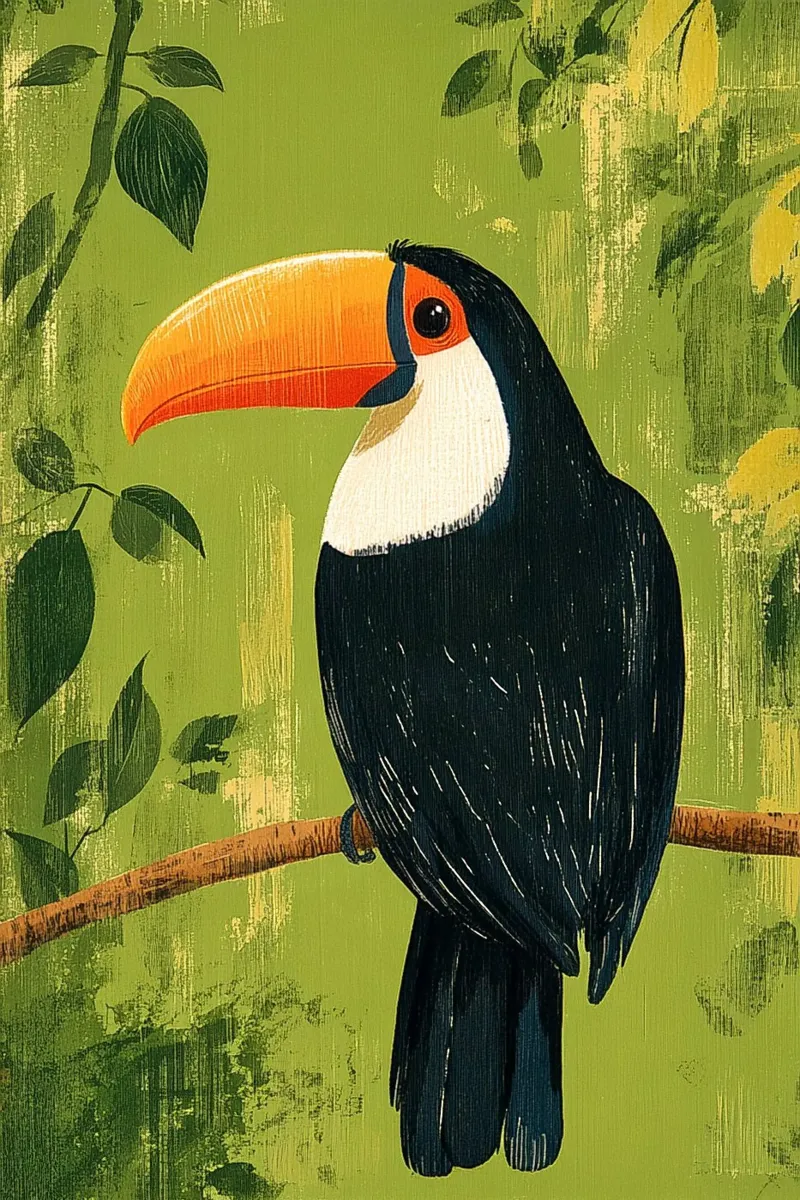 Toucan in the green hahnemühle by Curious Canvas