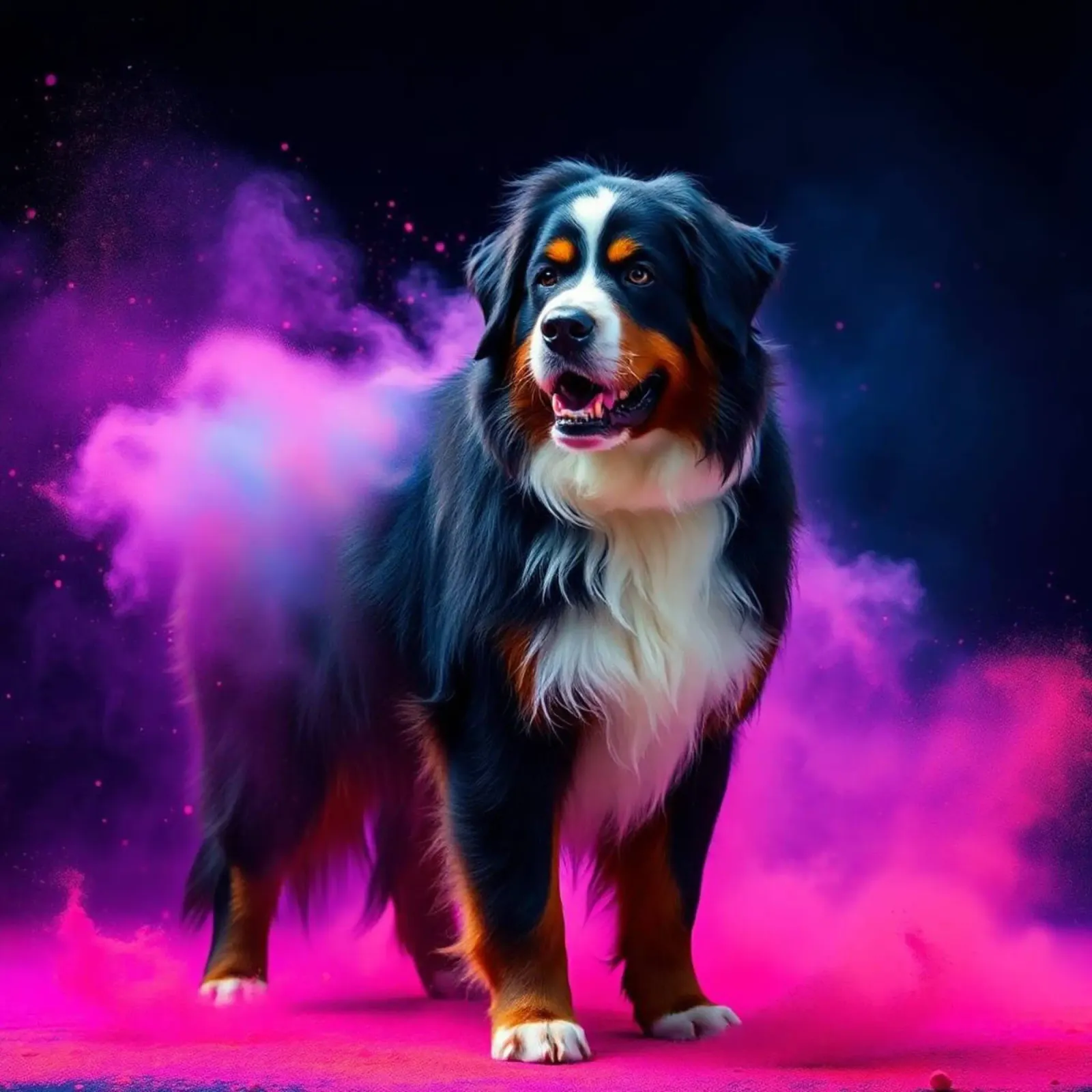 The colorful Bernese Mountain Dog #204 canvas by Yumis.Beargang.and.Me
