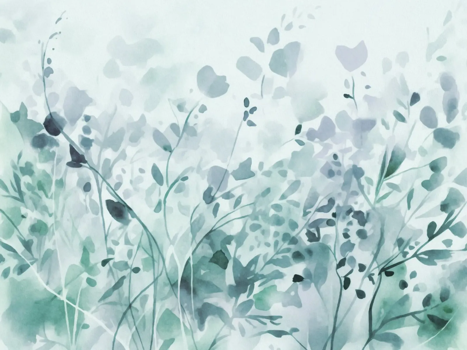 Aquarel Wilde bloemen zomer weide groenblauw poster van Andrea Haase Floral Passion