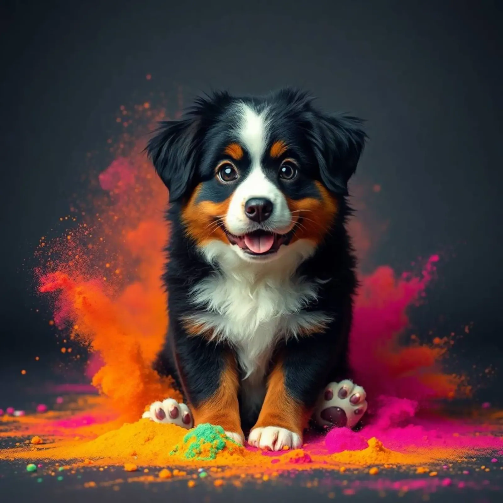 The colorful Bernese Mountain Dog #208 hahnemühle by Yumis.Beargang.and.Me