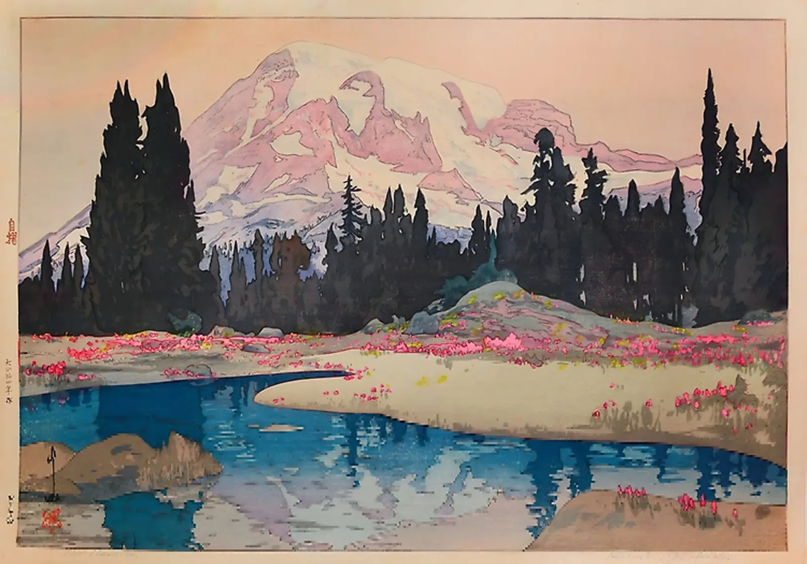 Hiroshi Yoshida Mt. Rainier (1925) poster da GoArt