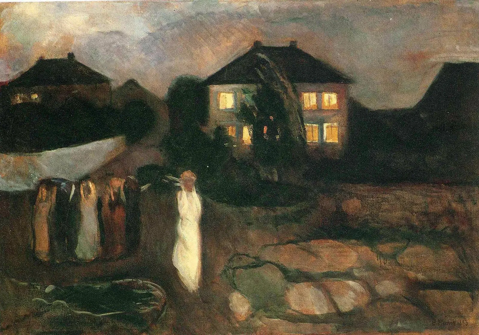 Edvard Munch Arte poster con telaio in legno da Brooke