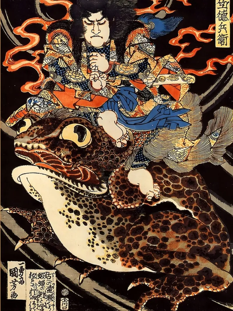 Utagawa Kuniyoshi - Samurai Giant Toad Monster hahnemühle by GoArt