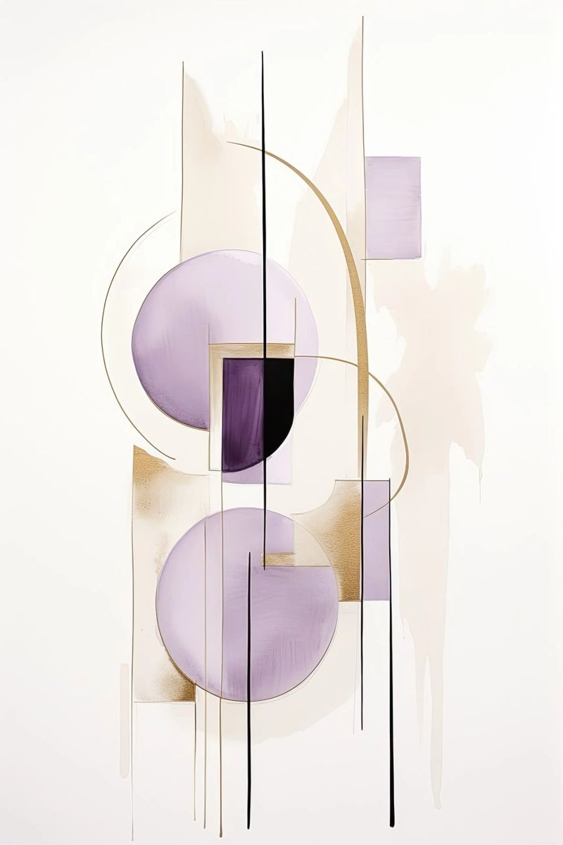 Abstracte vormen een paarse tinten poster van Imagine