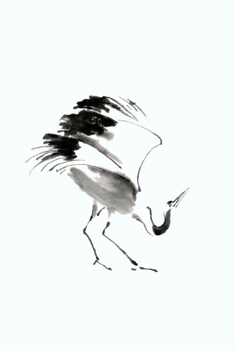 Bowing Crane II pellicola backlit da Flora & Fauna