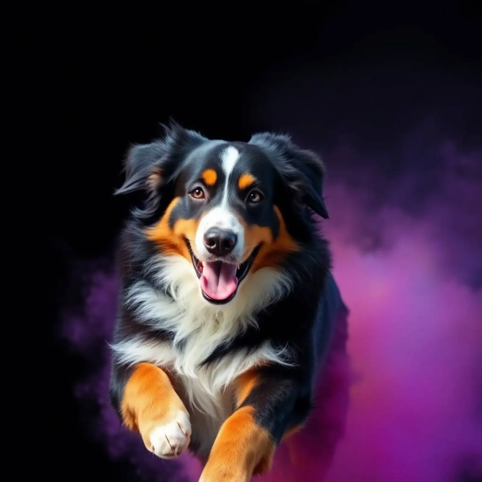 The colorful Bernese Mountain Dog #215 canvas with Floater frame by Yumis.Beargang.and.Me