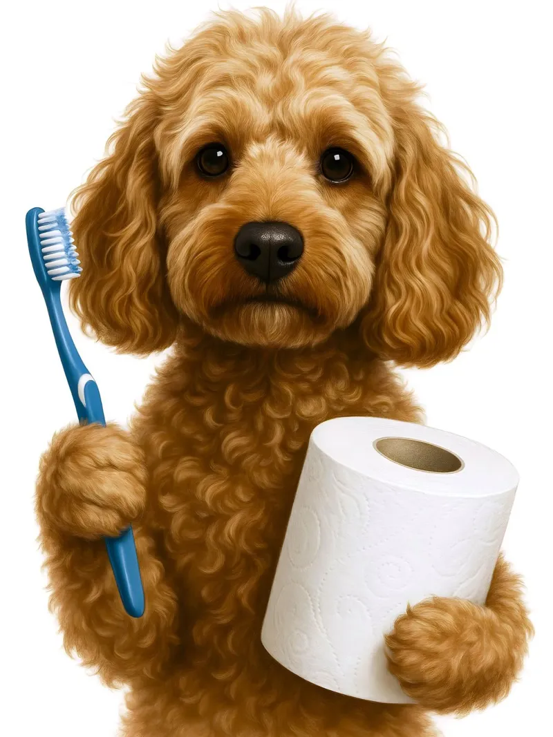 Cockapoo perro divertido baño inodoro poster de ARTOMATIC