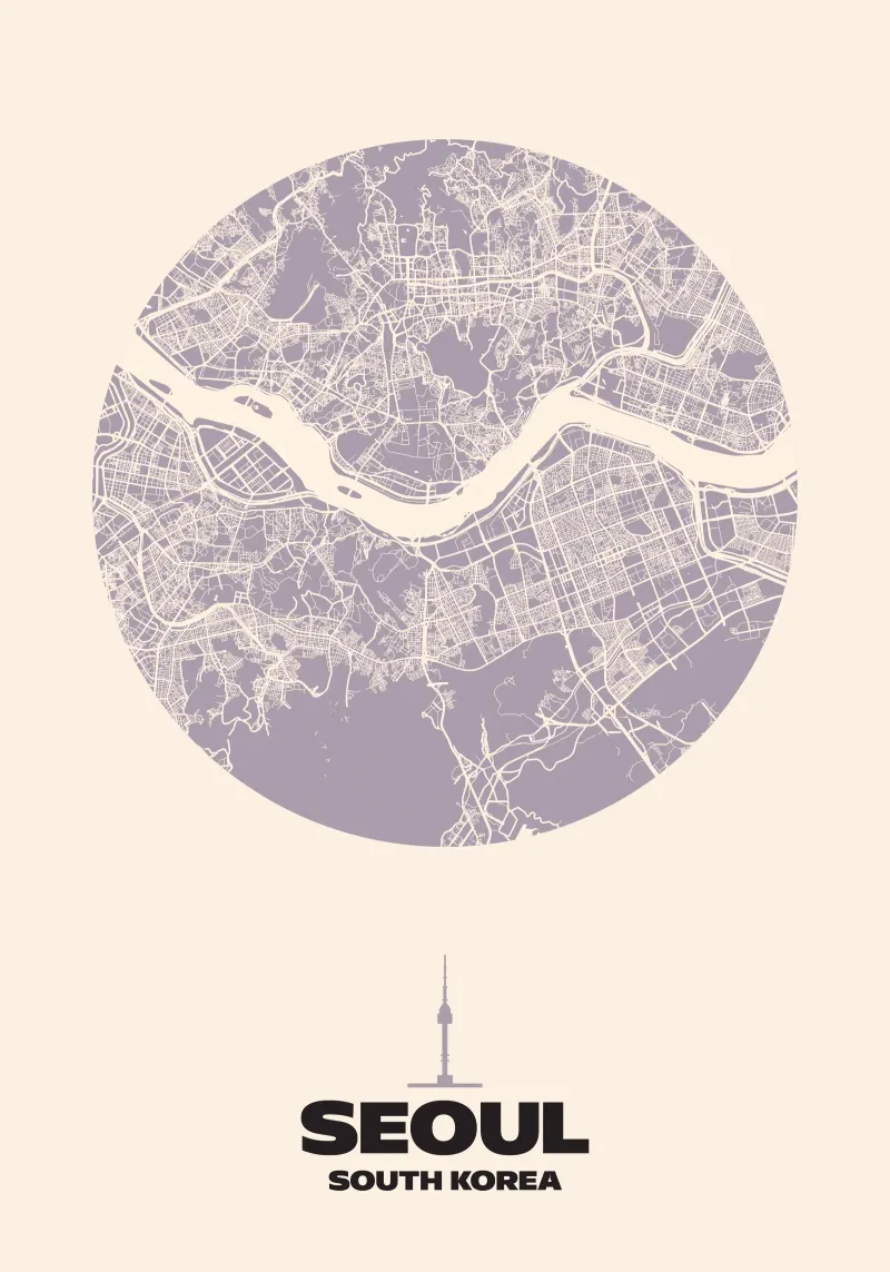 Seoul Lines Minimal - City Circles plexiglass da MOOODZART