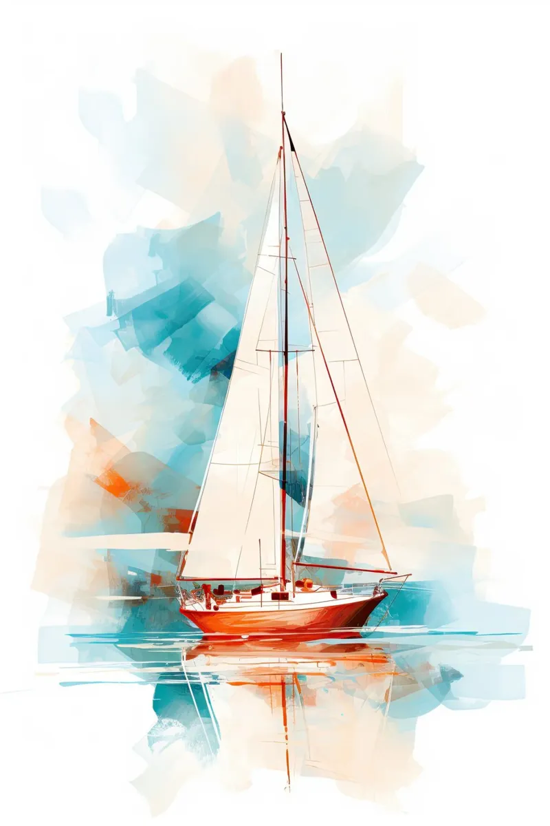 Zeilboot astratto carta hahnemühle da Imagine