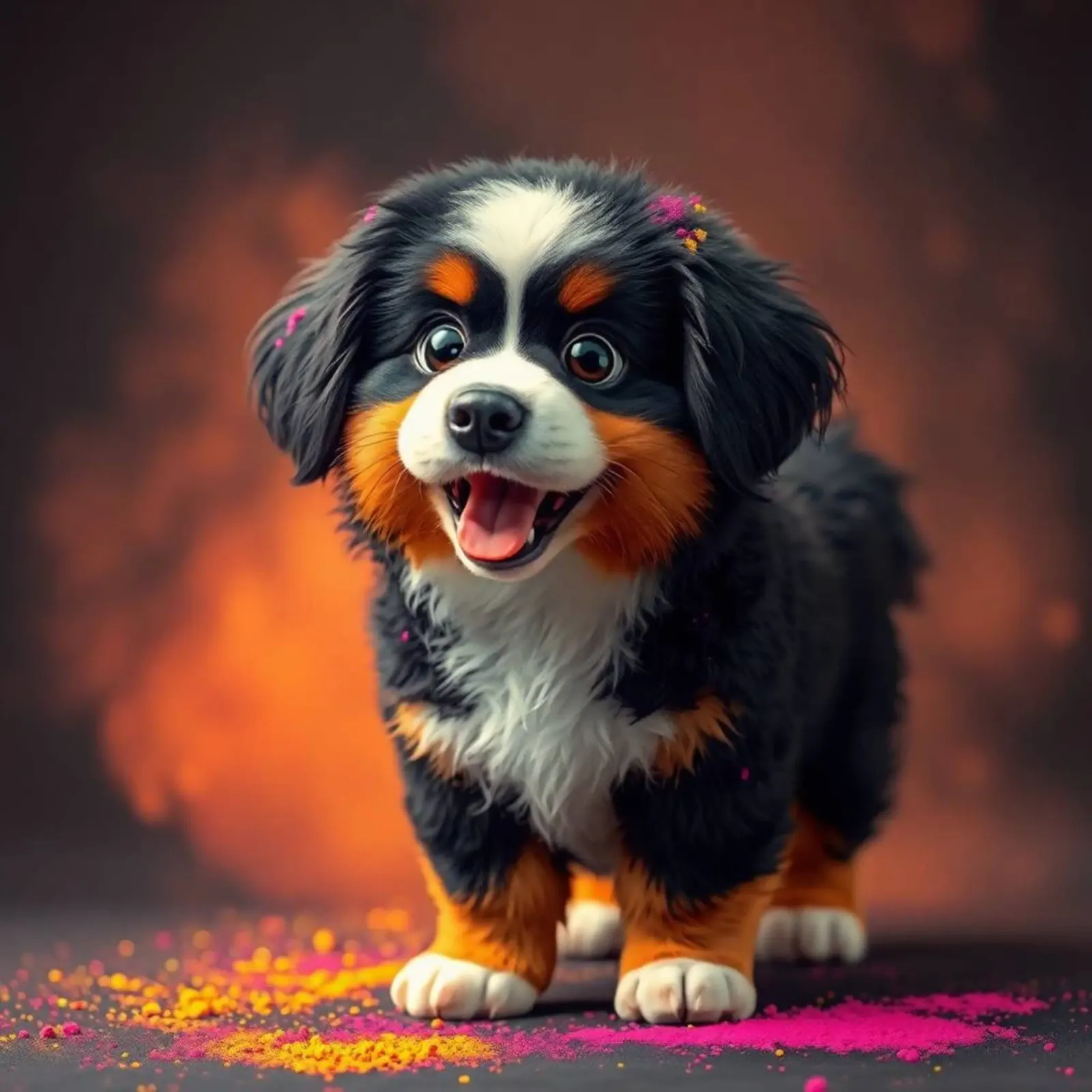 The colorful Bernese Mountain Dog #224 poster by Yumis.Beargang.and.Me