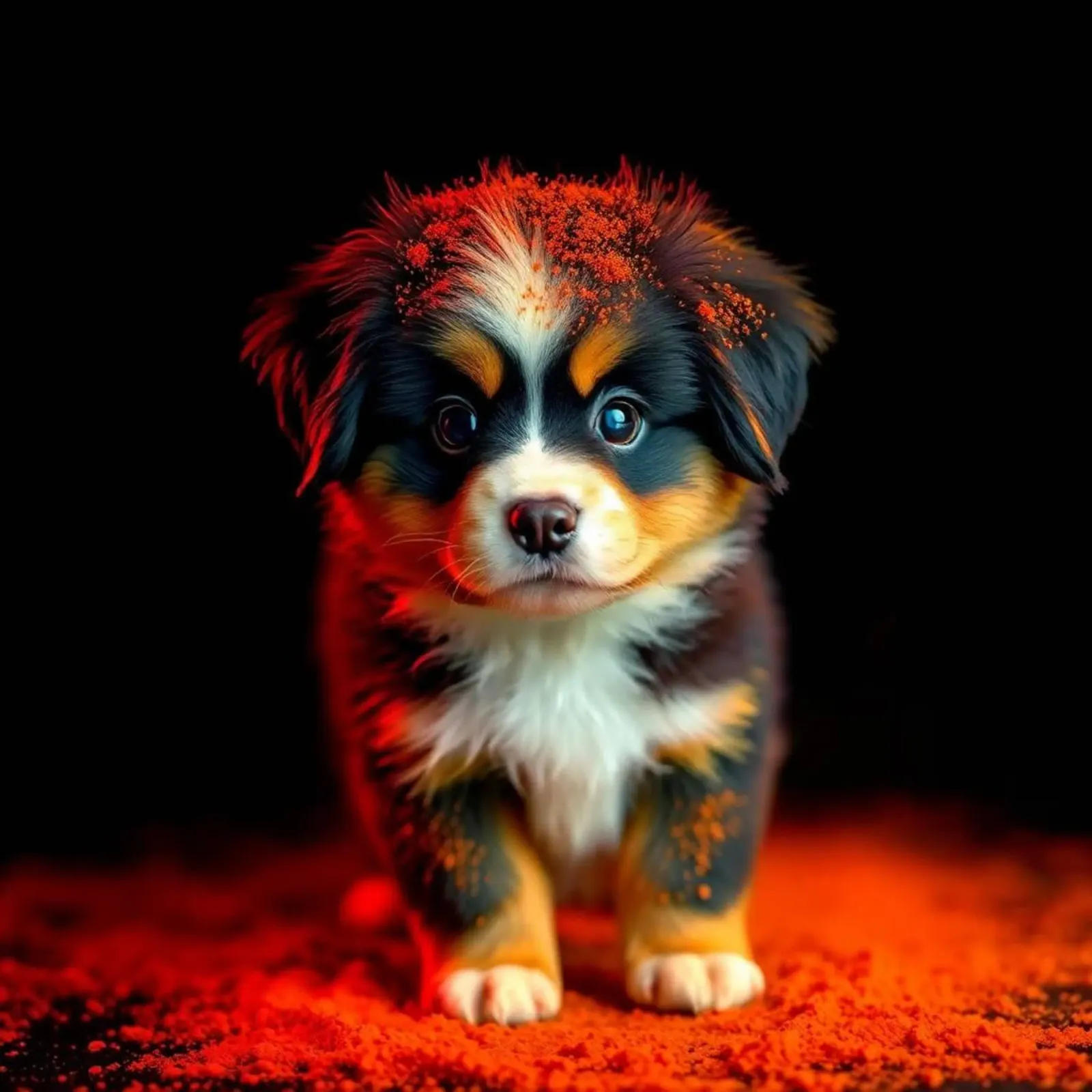 The colorful Bernese Mountain Dog #230 canvas with Floater frame by Yumis.Beargang.and.Me