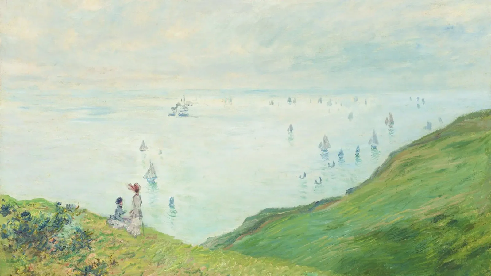 Le scogliere di Pourville di Claude Monet (1882) pellicola backlit da Monet Art Prints