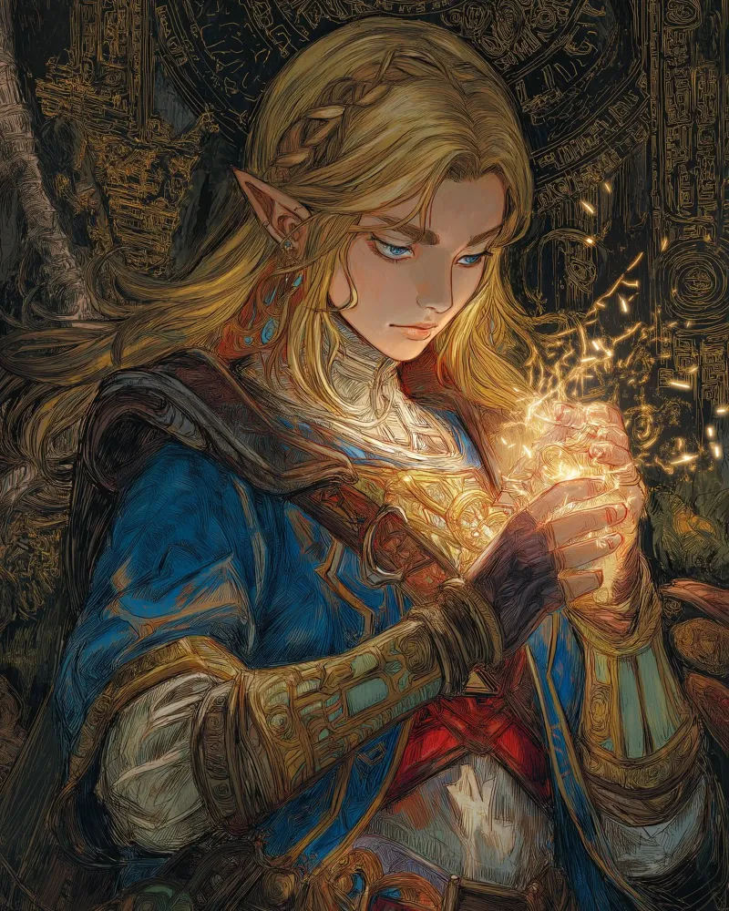 La leggenda di Zelda Breath of the Wild poster con telaio in plastica da Fleur de Lys