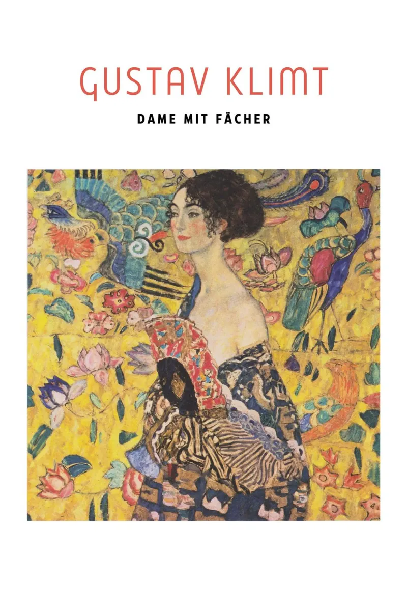 Gustav Klimt - Dame mit Fächer poster con telaio in plastica da Second Canvas