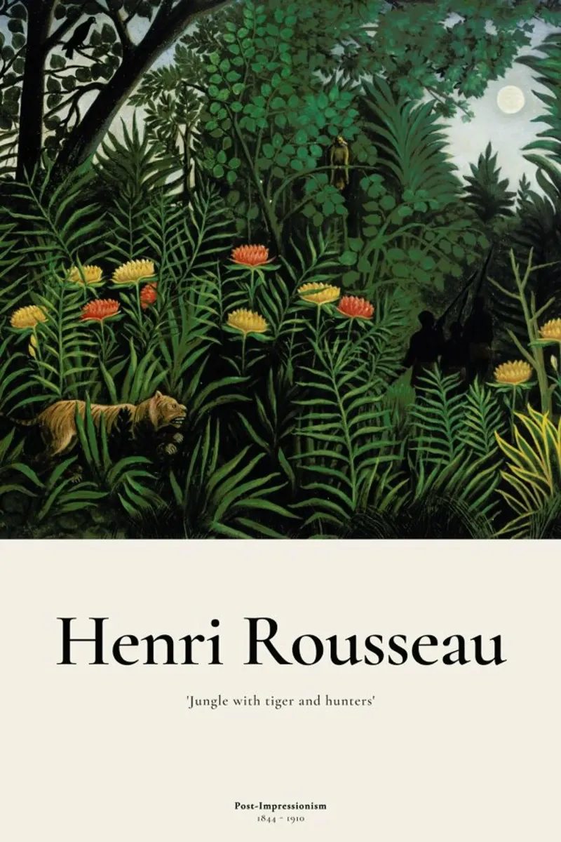 Rousseau - Jungle with Tigers and Hunters pellicola backlit da ARTOTHEK